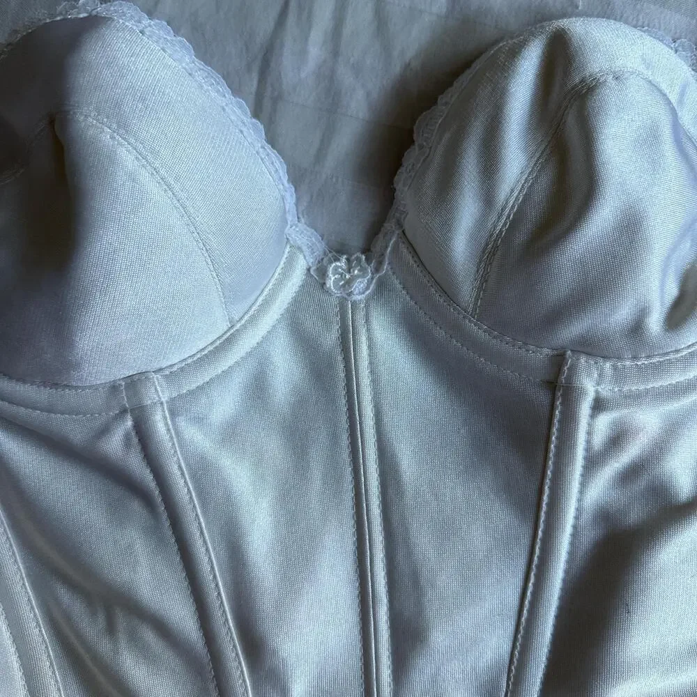 Vintage corset longline bra top lacy - size 36B